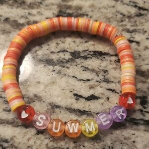 Colorful Beaded Bracelet with 'SUMMER' Letters